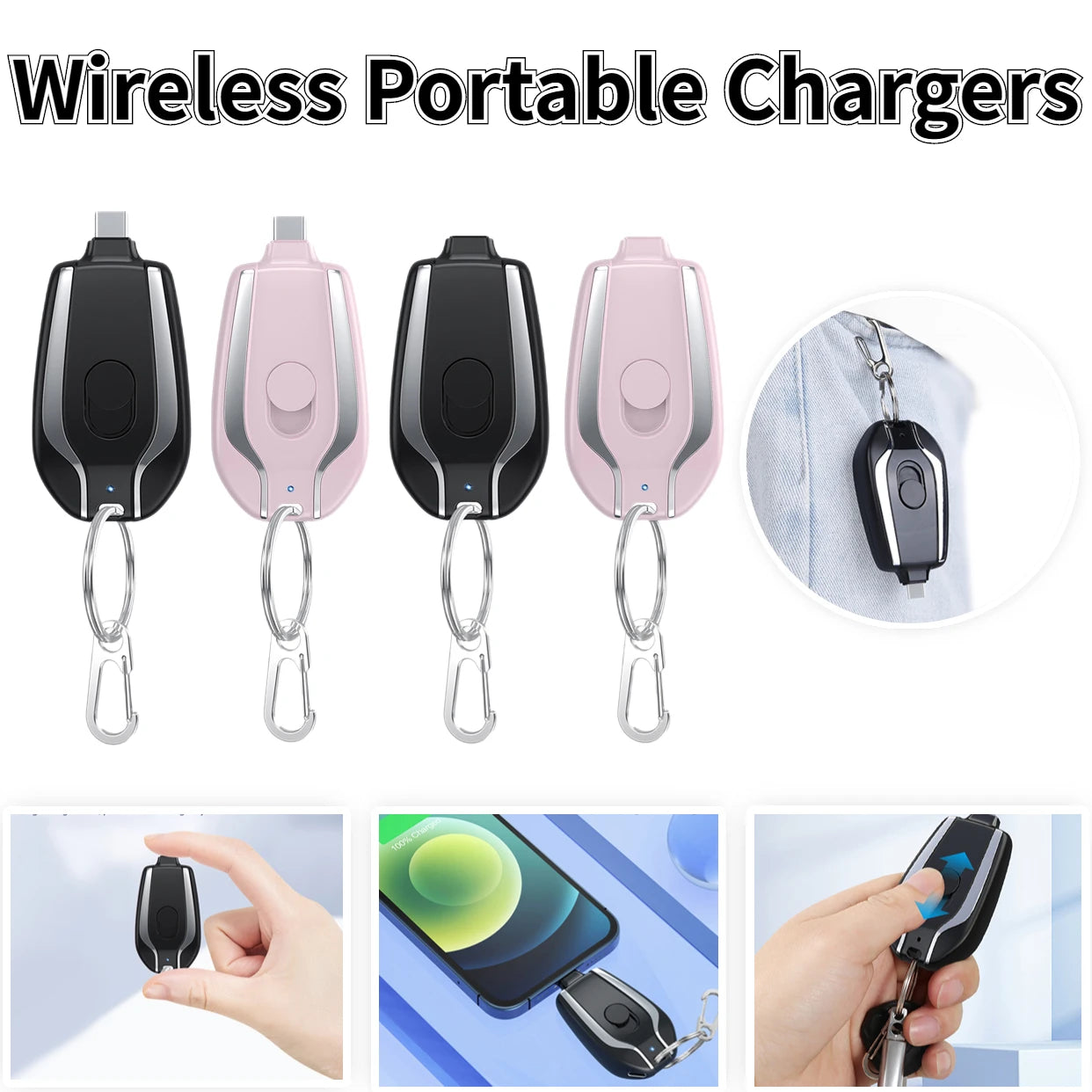 Mini portable keychain charger